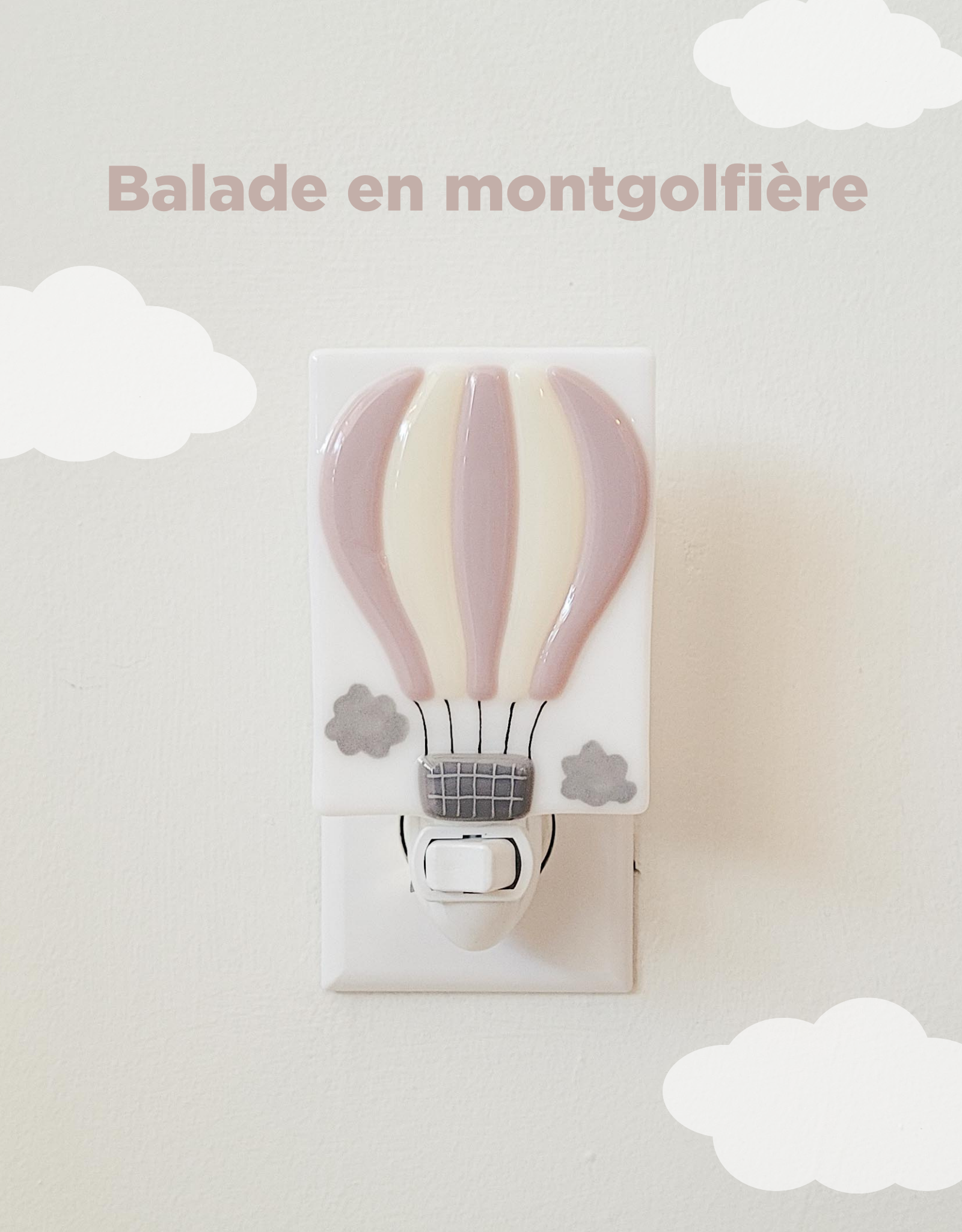 Shine on me Distribution - Vente Veilleuse - Enfant et bébé - Veilleuse - Montgolfière - Rose2