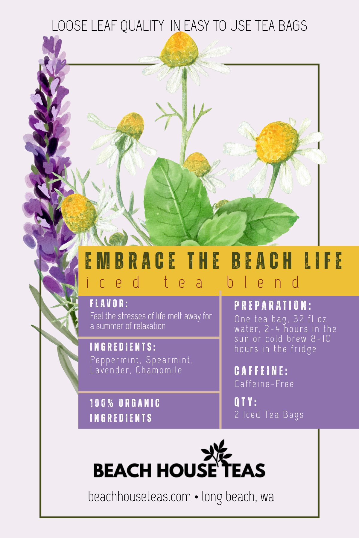 Beach House Teas - Venta al por mayor Té helado - Paquetes de Té Helado para Llevar22