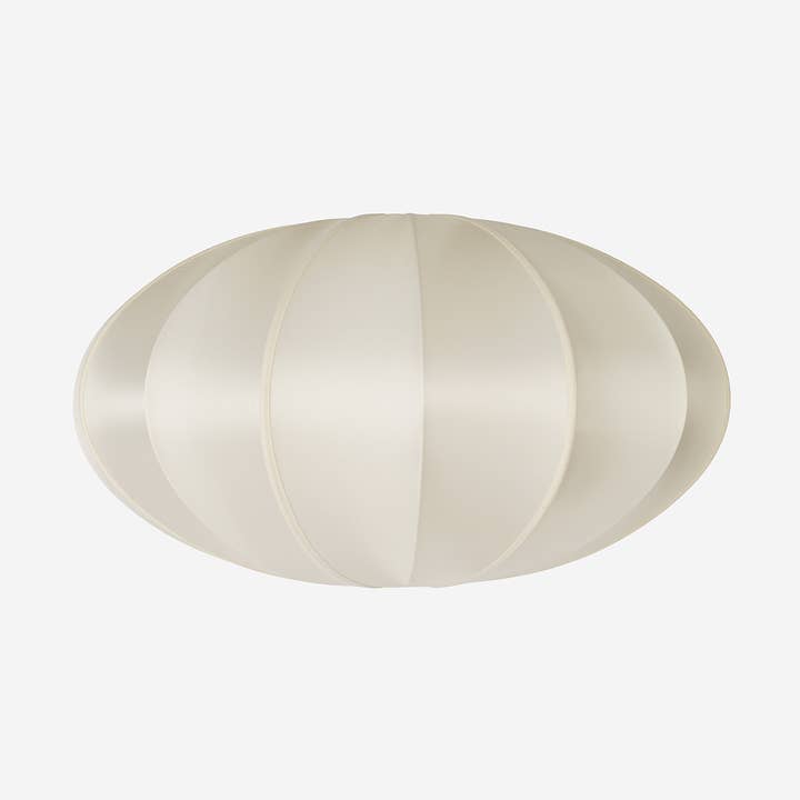 "Pumpkin" Lampshade in Off-White Silk with White Ribbon for wholesale by Oi Soi Oi