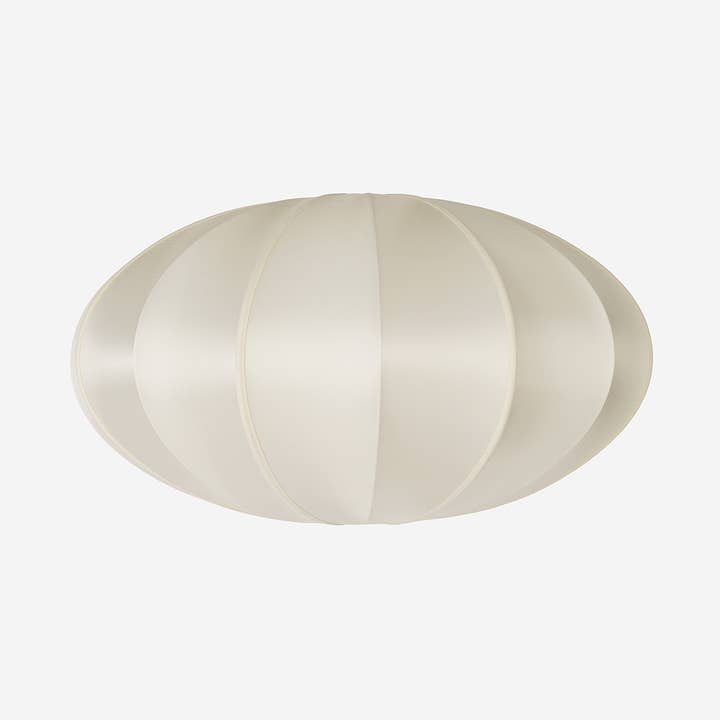 "Pumpkin" Lampshade in Off-White Silk with White Ribbon for wholesale by Oi Soi Oi