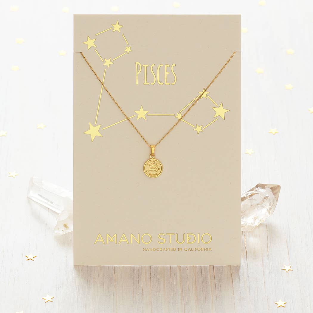 Amano Studio - Wholesale Pendant/Charm Necklace - Tiny Zodiac Medallion- Singles17