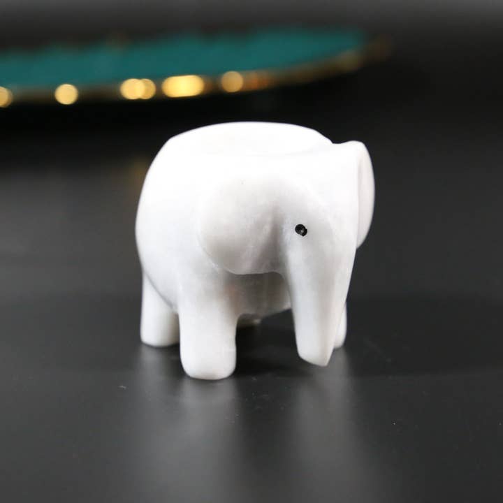 Gemstone Gifts Ltd. – Großhandel Kerzenhalter – Teelichthalter Elefant aus weißem Onyx