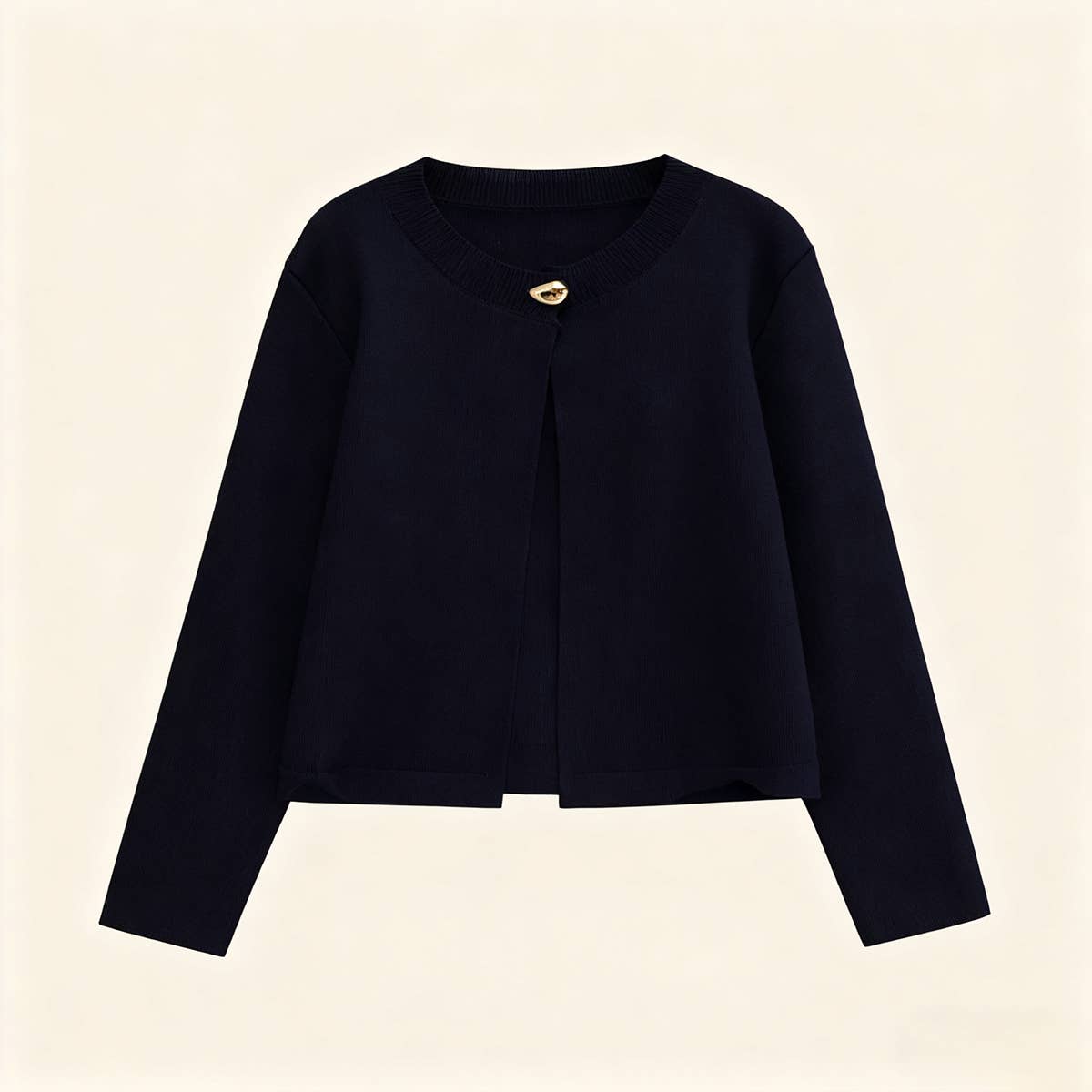 NAVY Round-neck long-sleeved button-decorated sweater for wholesale on Faire0