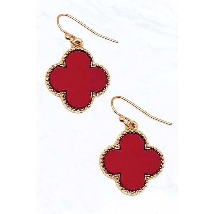 Suzie Q USA - Wholesale Dangle Earrings - Color Coated Clover Shape Earrings