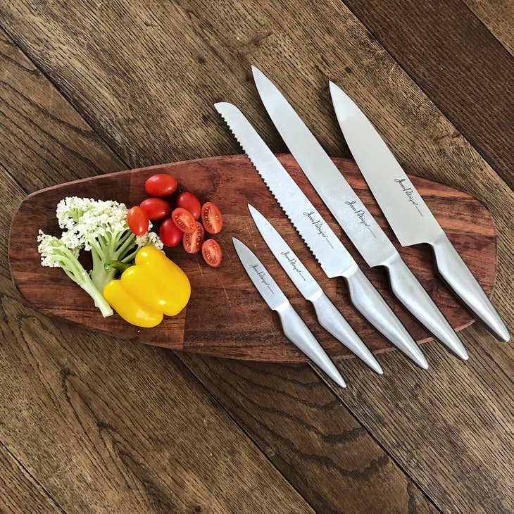 Jean-Patrique Tuscany Slate Serving Board & 3 Piece Cheese Knife Set