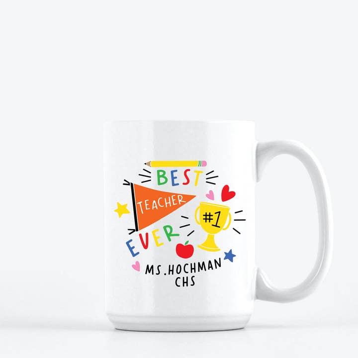 BEST TEACHER EVER | CUSTOM MUG <p s for wholesale by Love & Lion