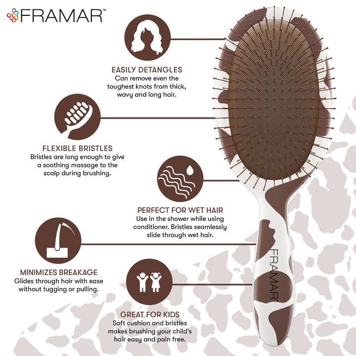 Framar Hair Brushes & Hair Accessories - Wholesale Hair Brush/Comb - FRAMAR Detangling Brush, Wet Hair Brush Detangler - Yeehaw8