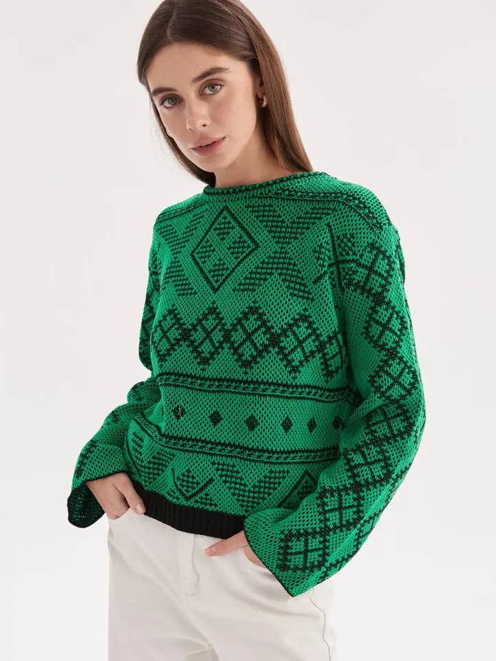 Sweatshirt Oversized Zarina Grøn for engroshandel hos Handmade Originals Ukraine