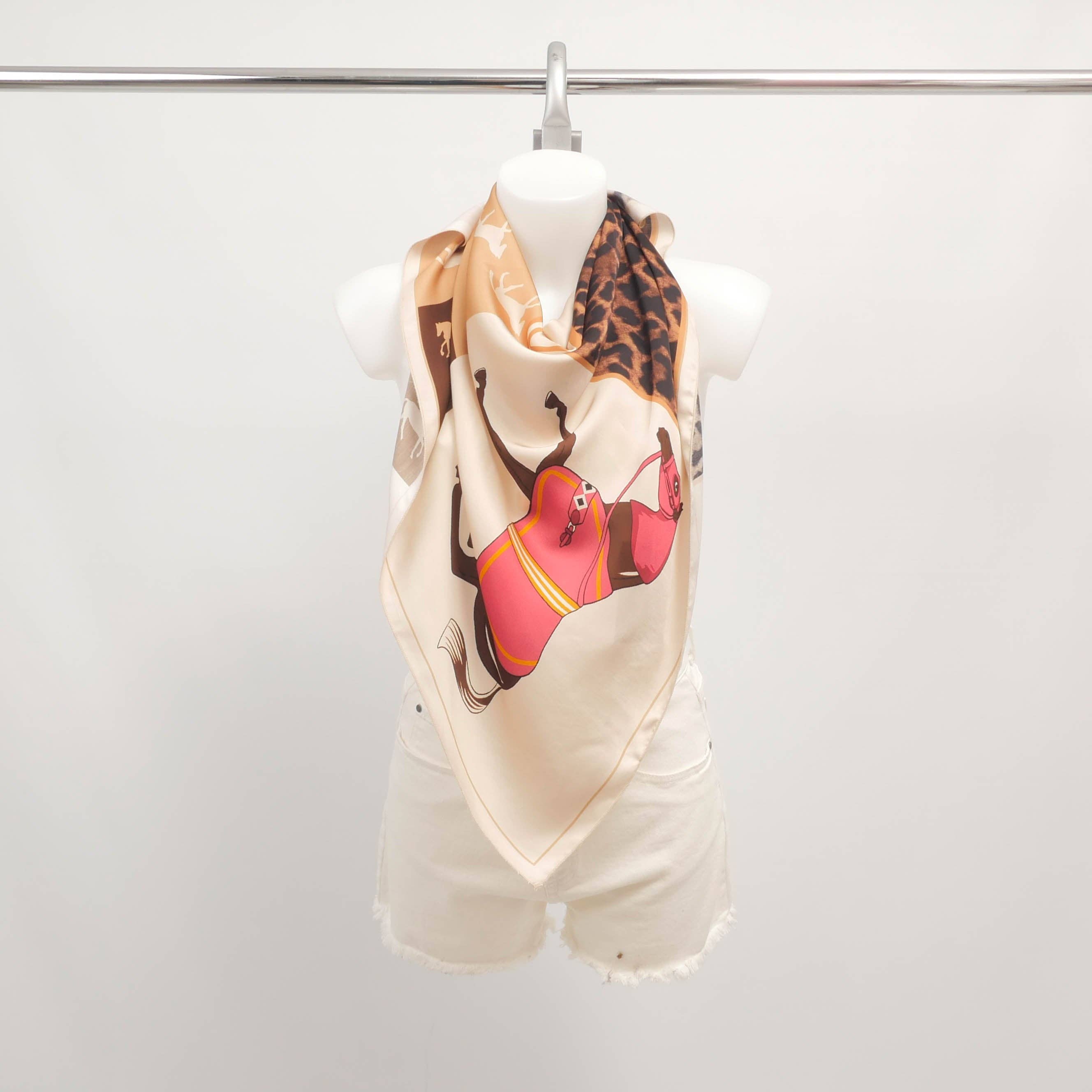 Cecile Wang - Wholesale Scarf - Women's - Equestrian print scarf KD8824VS-32