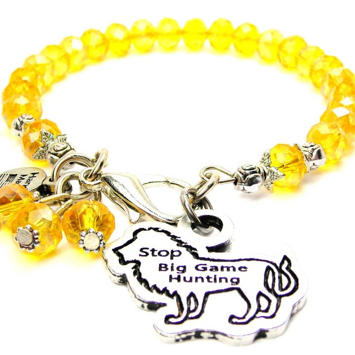 Stop Big Game Hunting Splash Of Color Crystal Armband voor wholesale door Chubby Chico Charms