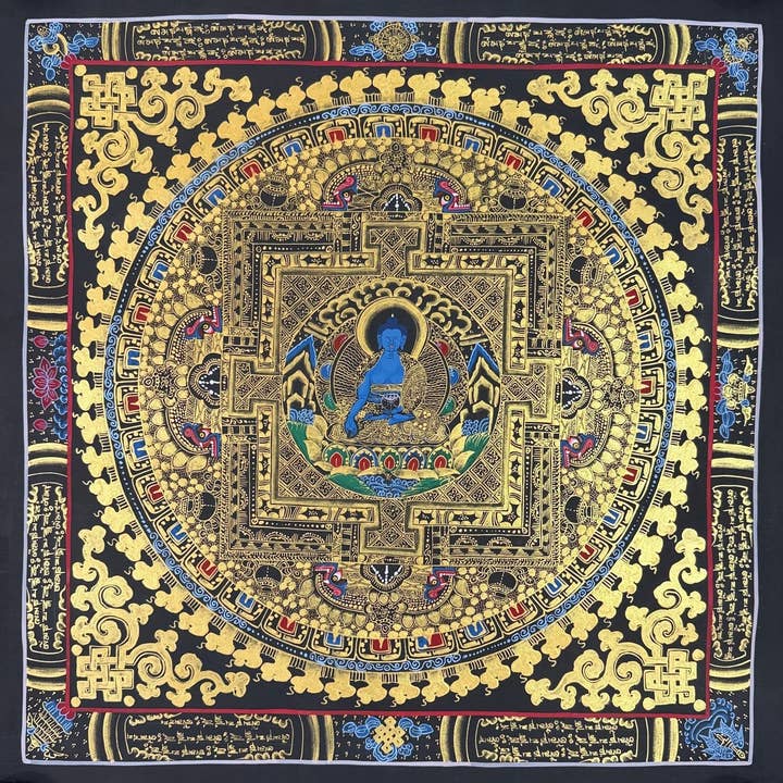 Medicin Buddha Mandala Thangka for engroshandel hos Art Of Tibet