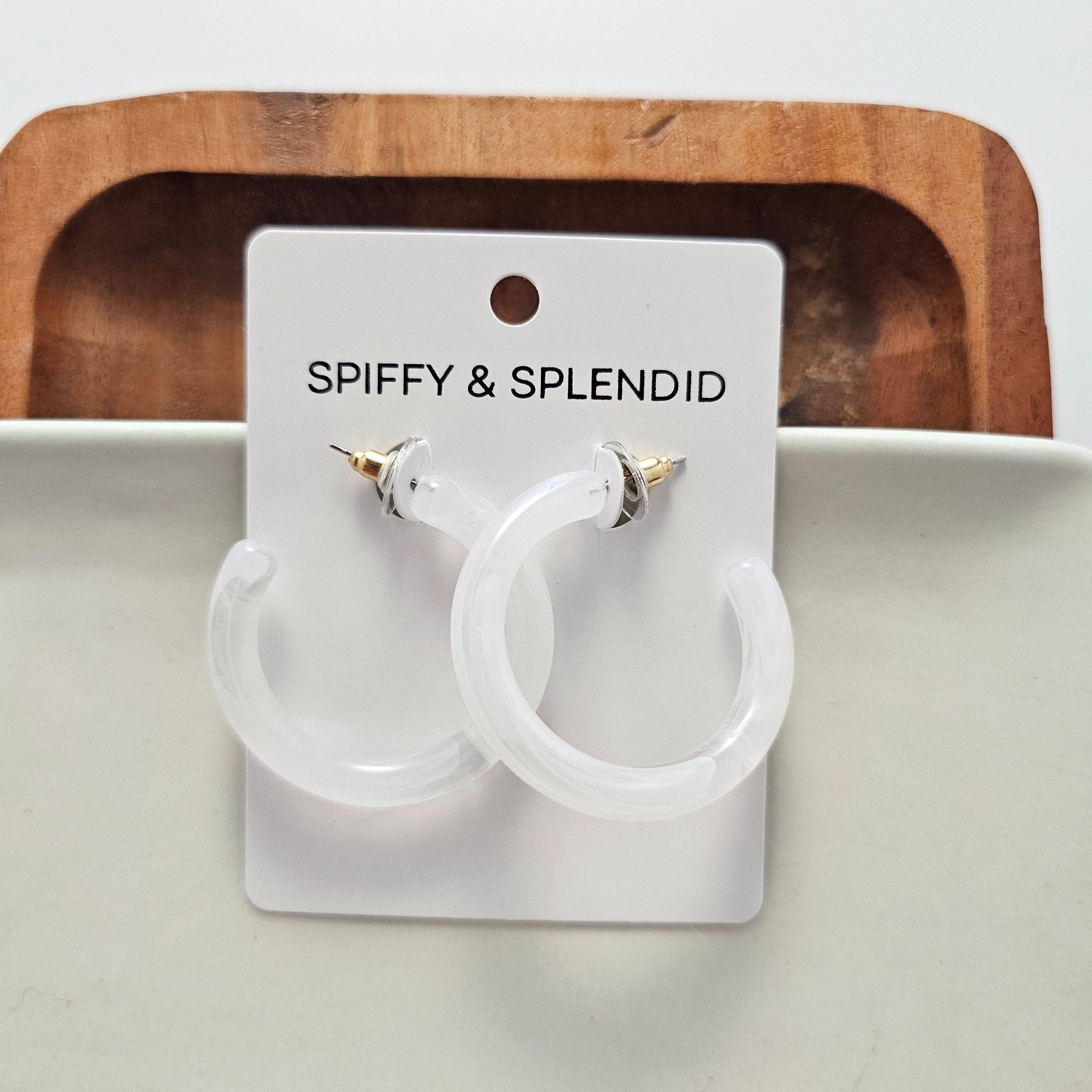 Spiffy & Splendid - Wholesale Hoop Earrings - Josie Hoops - White // Jewelry, Earrings, Gift9