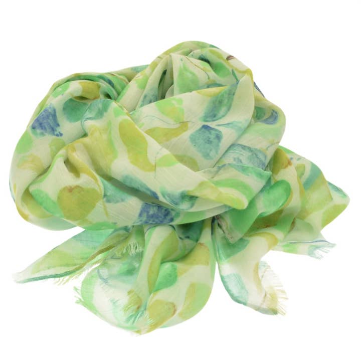 Green Teardrop Leaf Scarf for wholesale by Miss Milly Limited
