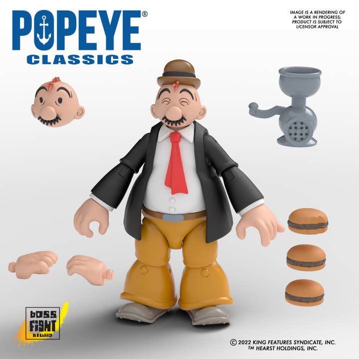 Boss Fight Studio Llc - Wholesale Figurine Toy - Kids - Popeye Classics Action Figure: J. Wellington Wimpy