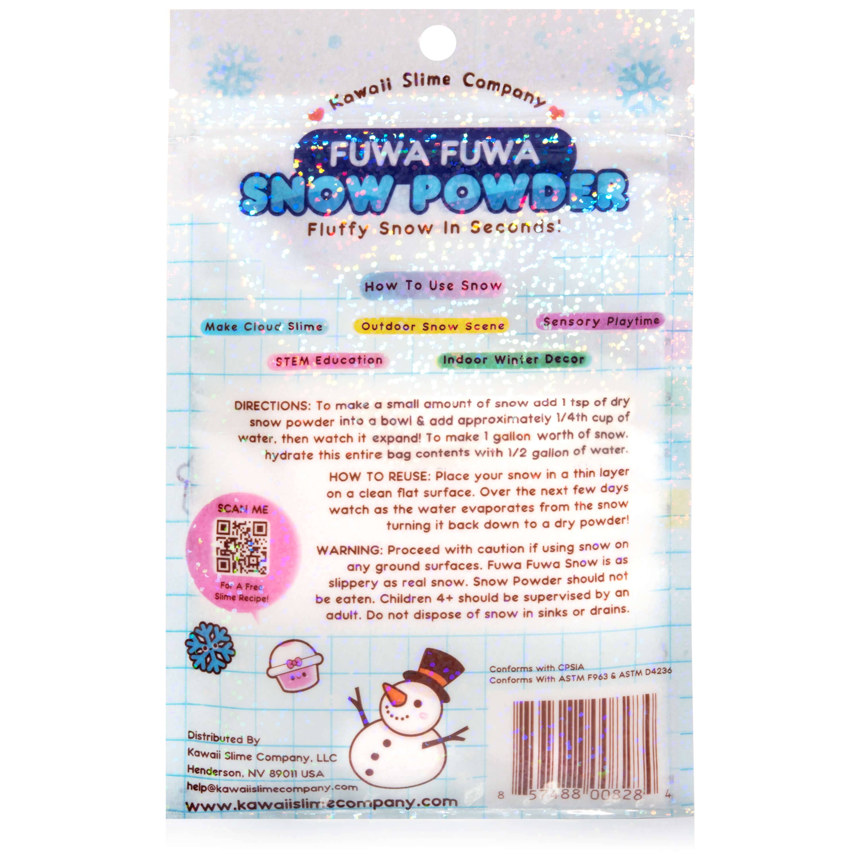 Kawaii Slime Company - Wholesale Putty/Slime - Kids - Fuwa Fuwa Instant Snow Powder (18pcs/case)2