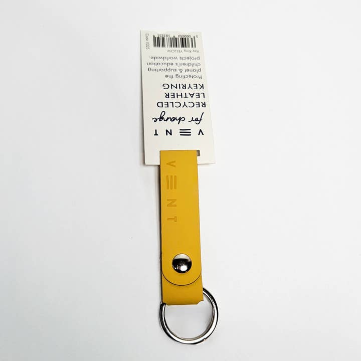 Återvunnen lädernyckelring - Gul för wholesale av VENT for Change