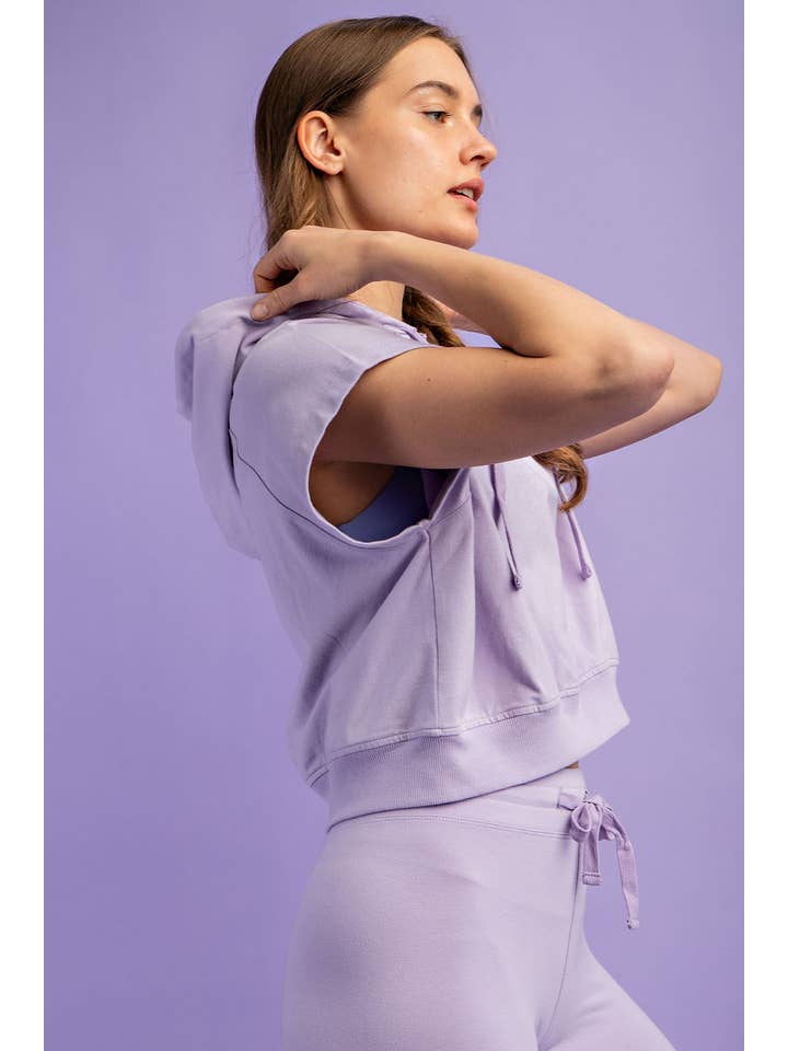 Rae Mode - Wholesale Hoodie - Women's - COTTON LYCRA SHORT SLEEVE HOODIE TOP38