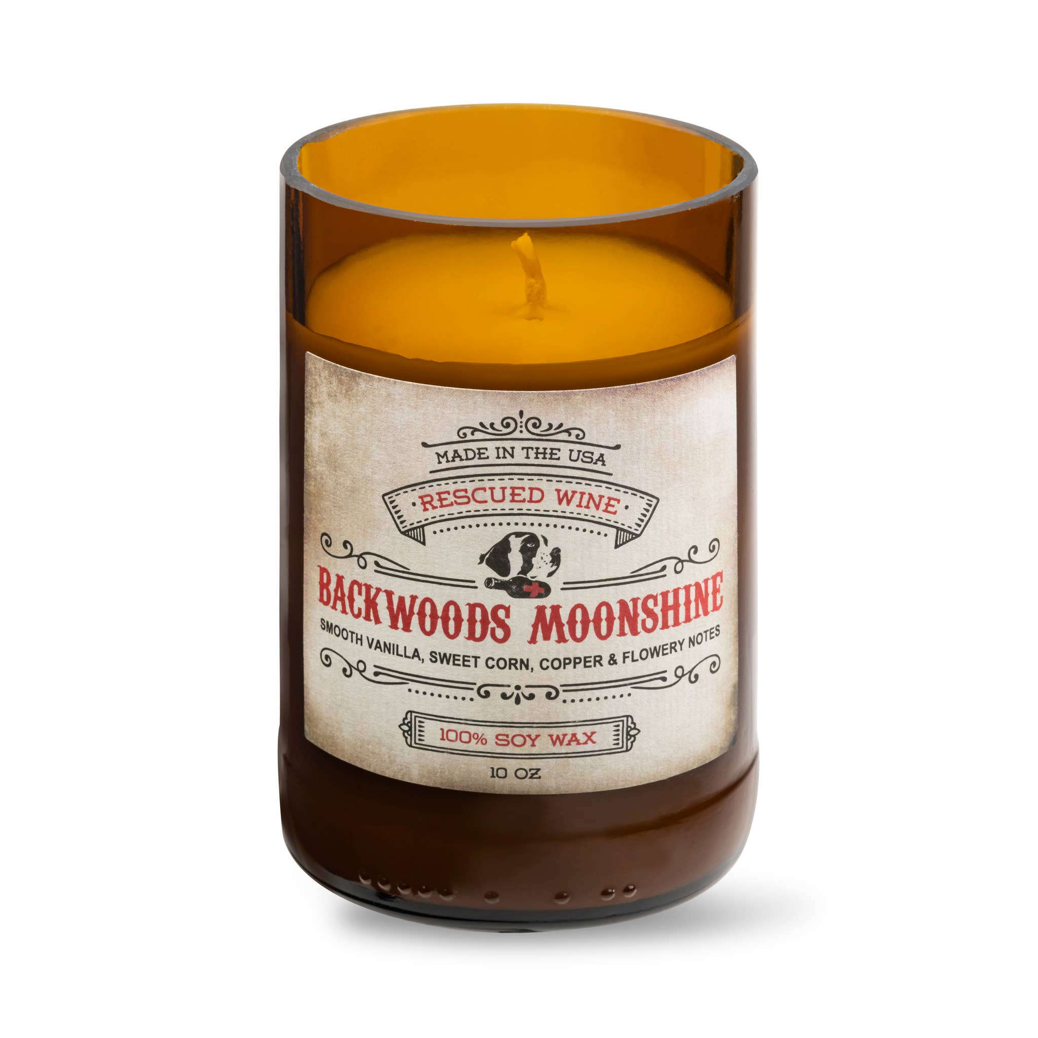 Rescued Wine Candles - Wholesale Jar/Filled Candle - Upcycled Bottle Candle - Moonshine / Eco Friendly 10 oz.