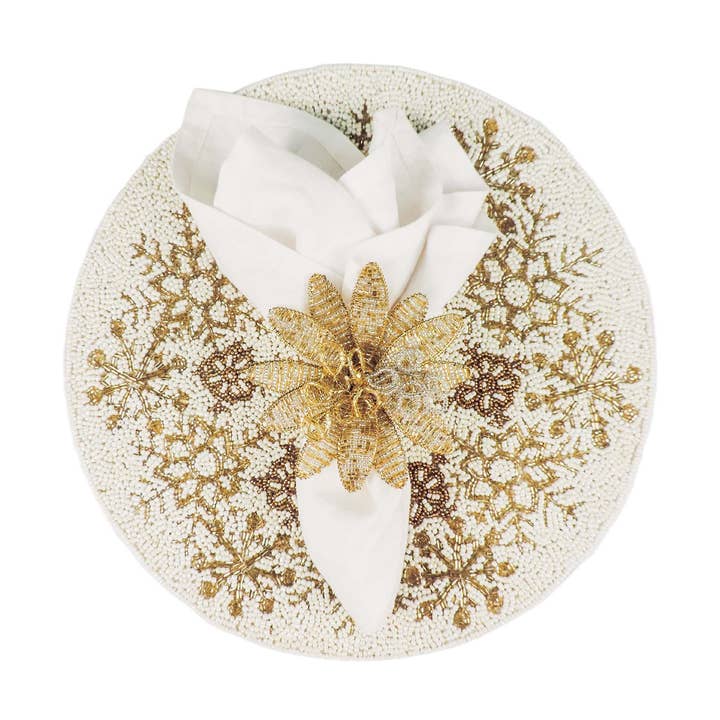 Chill-Out Perlen-Tischset in Creme und Gold, 2er-Set für den Großhandel von Trunkin'