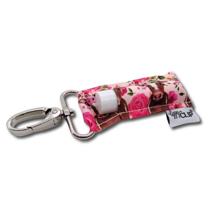 Floral Cow LippyClip® Lip Balm Holder for Chapstick for wholesale by LippyClip Lip Balm Holder