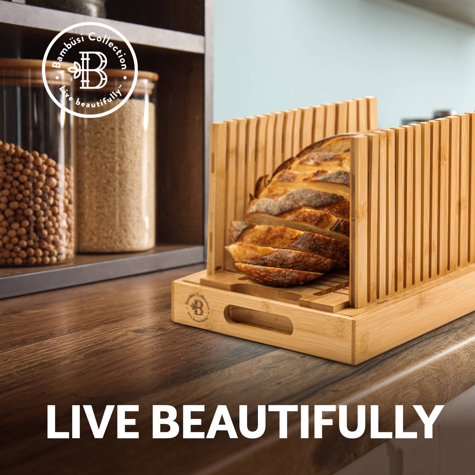 Bambusi - Wholesale Bread Mix - Adjustable Bamboo Bread Slicer for Homemade Loaves6