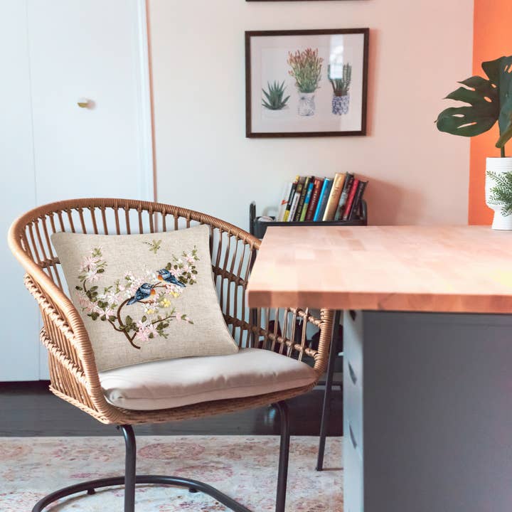 C&F Home - Wholesale Throw/Decorative Pillow - Spring Bluebird Bird Throw Pillow1