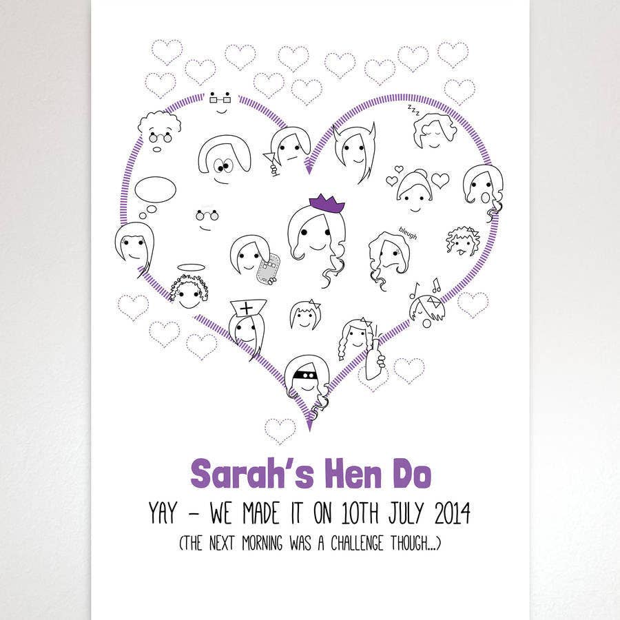 Afewhometruths – wholesale Guest Book – Hen Party Fingerprint Personalised Guestbook Activity1