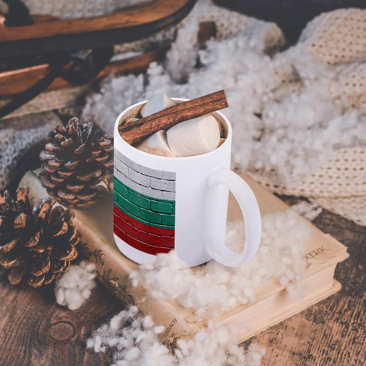 3dRose - Wholesale Coffee Mug - 3dRose, National flag of Bulgaria painted onto a brick wall Bulgarian, Mug11
