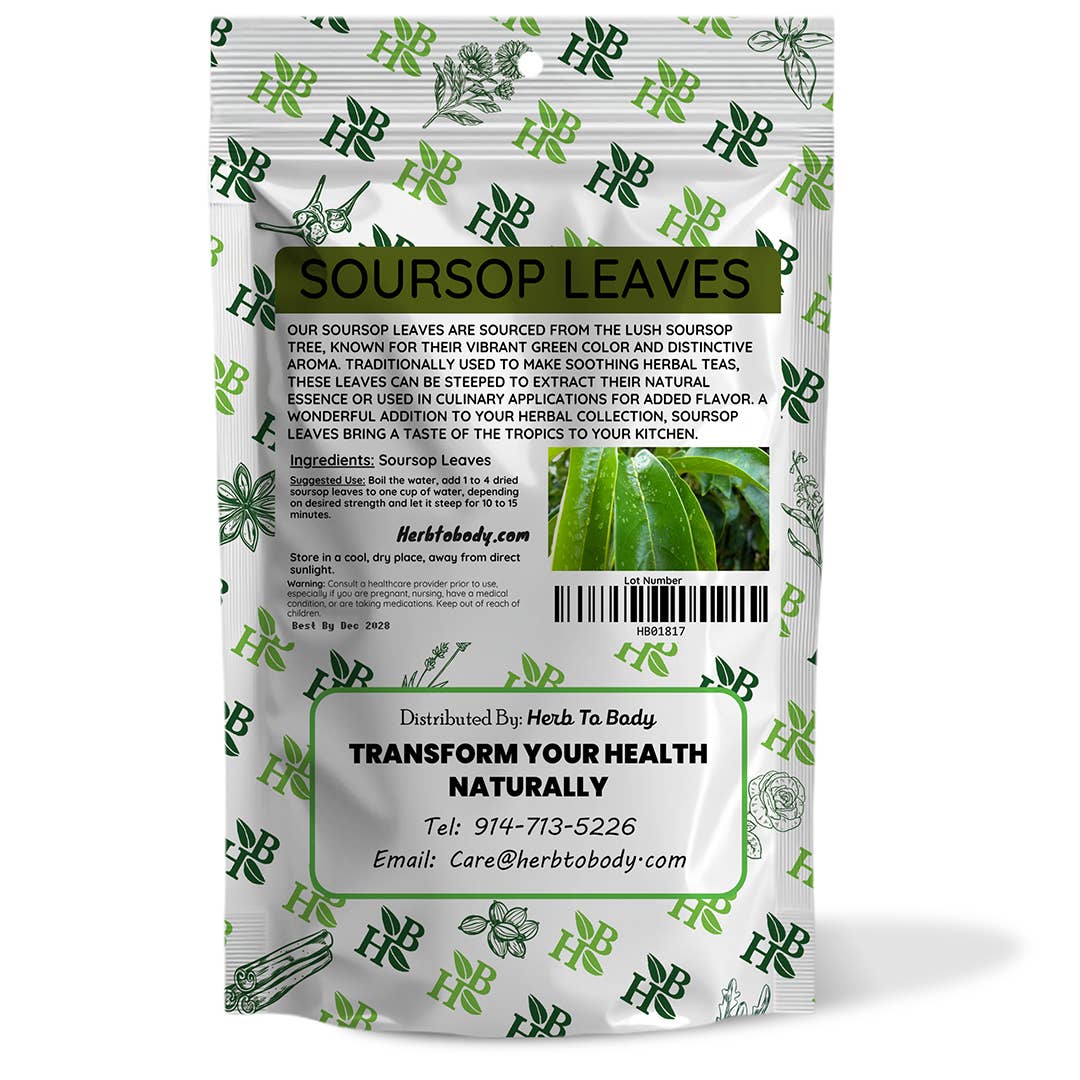 Herb To Body - Wholesale Loose Tea - Organic Soursop Leaves 50g - Dried Leaf | Hoja De Guanabana6