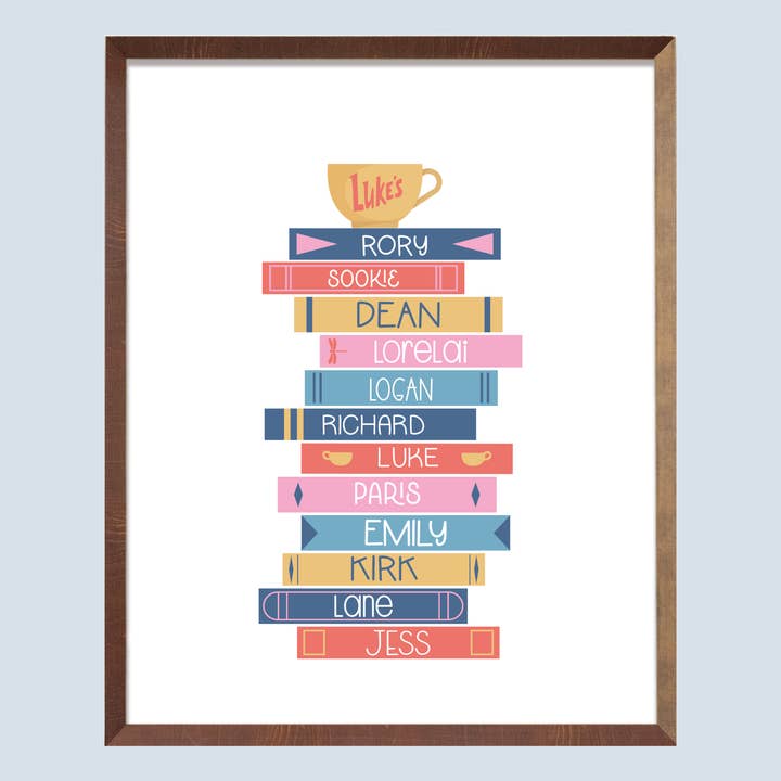 Gilmore Book Stack Art Print for wholesale by Chapter & Craft Studio