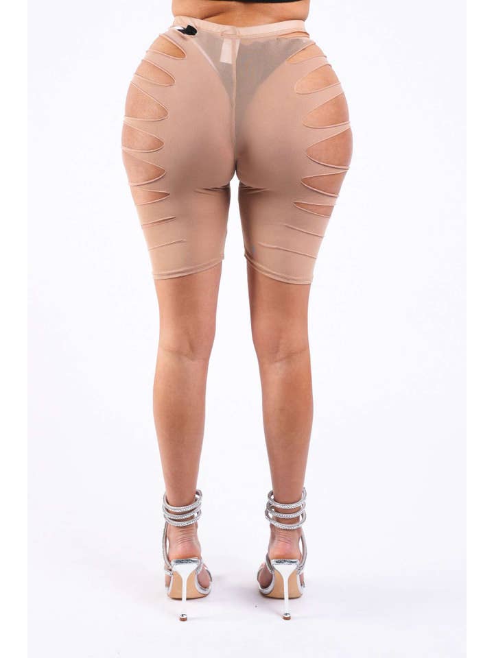 K Too – Großhandel Shorts – Damen – Lasergeschnittene Power-Mesh-Shorts1