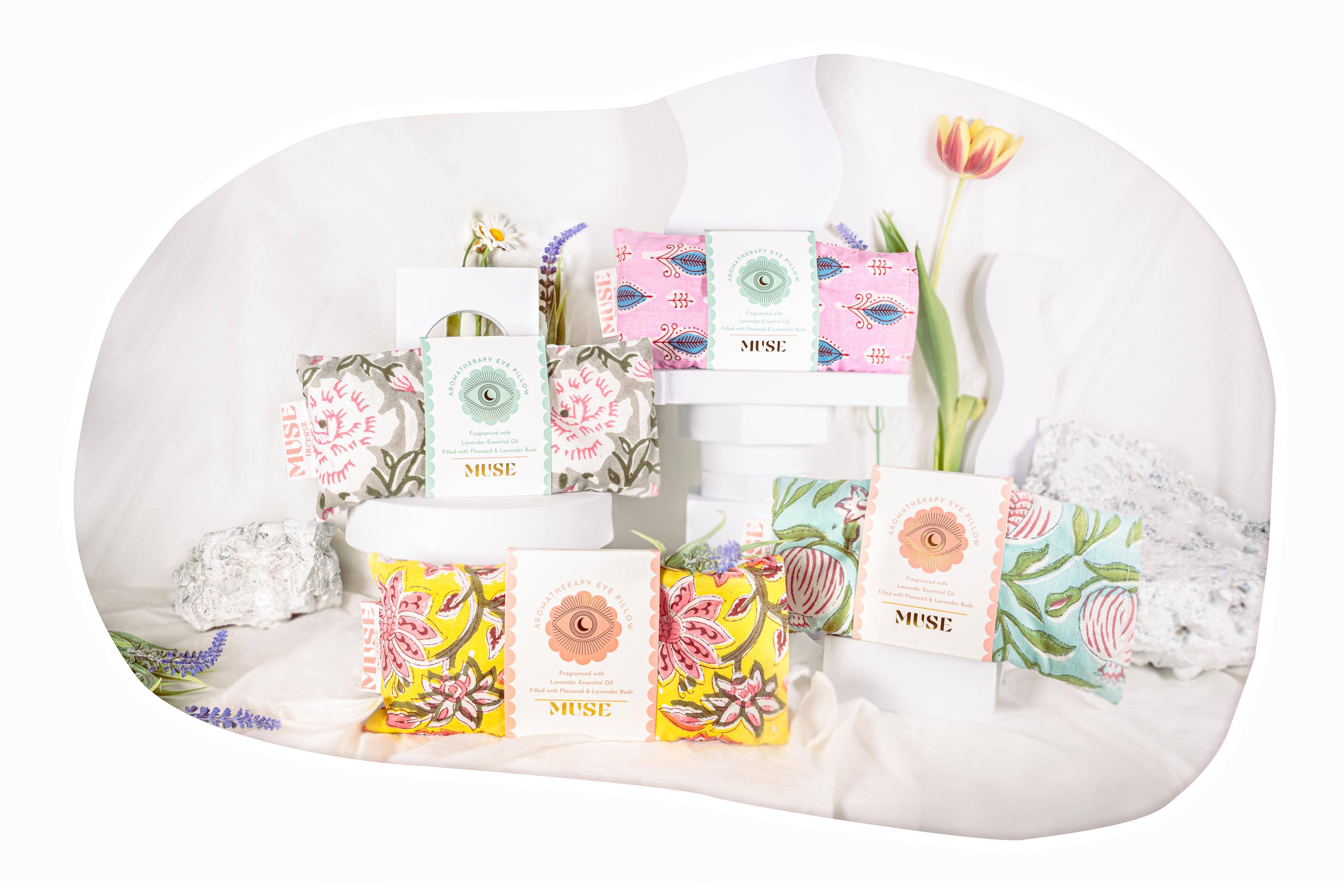 The Golden Altar - Wholesale Spa/Therapy Pillow - Eye Pillow Aromatherapy | Indian Block Print | Lavender1