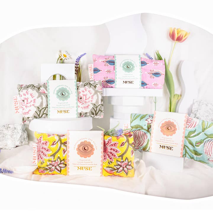 The Golden Altar - Wholesale Spa/Therapy Pillow - Eye Pillow Aromatherapy | Indian Block Print | Lavender1