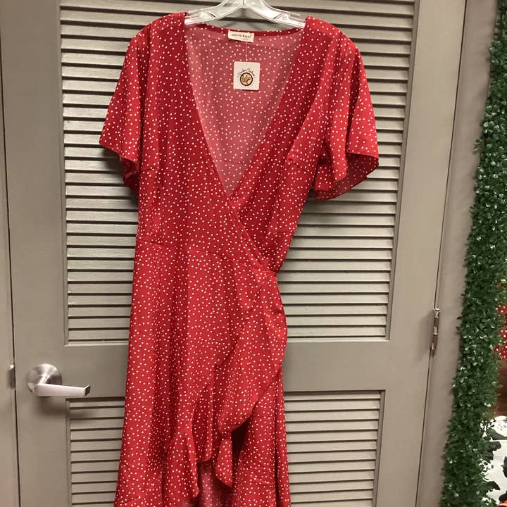 Polk Dot Red Dress for wholesale by Wooden Elephant Boutique