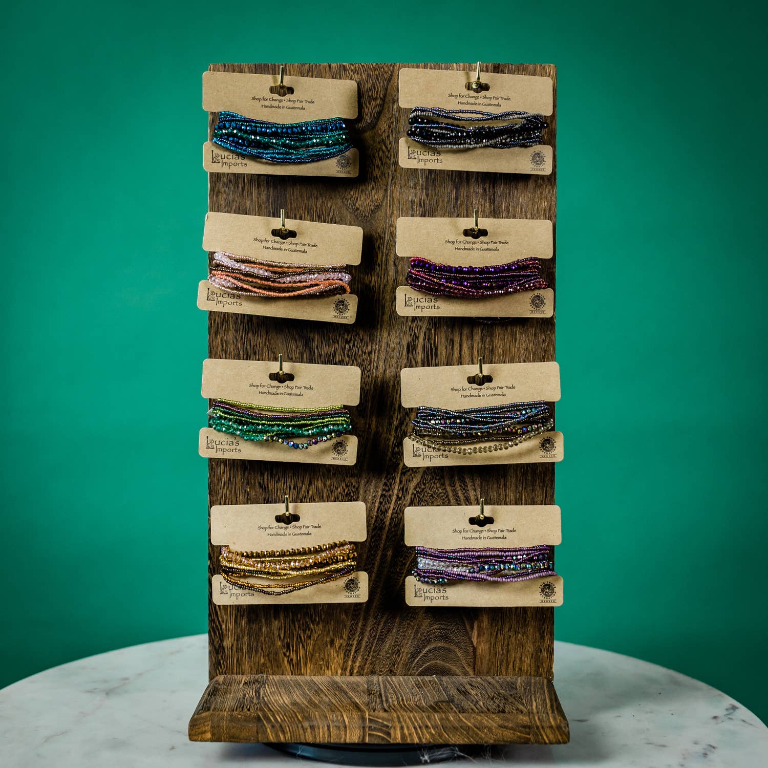 Lucia's Imports - Wholesale Jewelry Stand & Display - Magnetic Bracelet Collection Wooden Display Spinner3