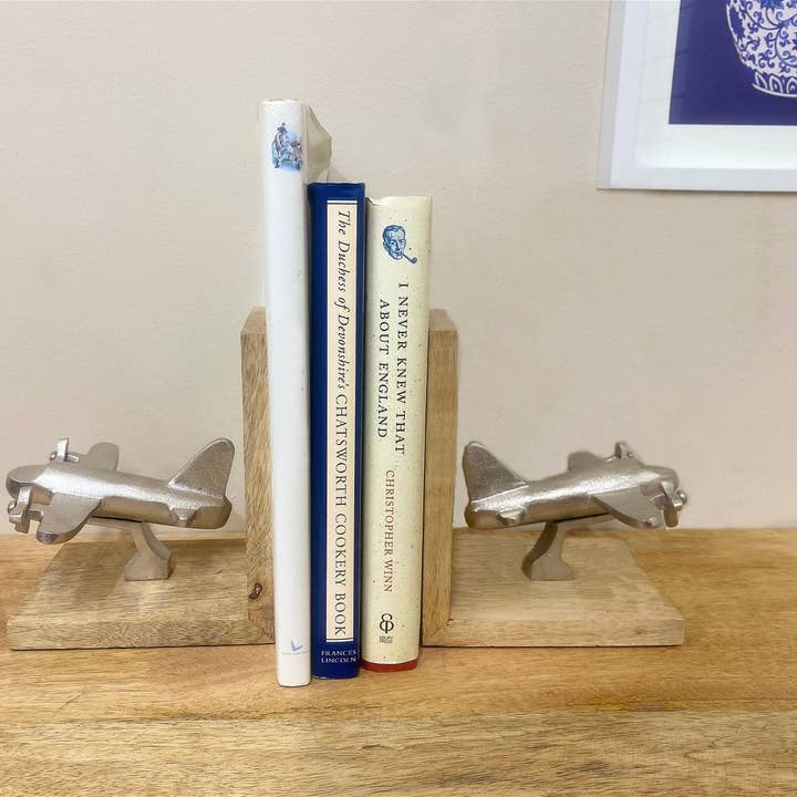 From Under The Stairs – wholesale Bookend – Set of Two Aeroplane Bookends