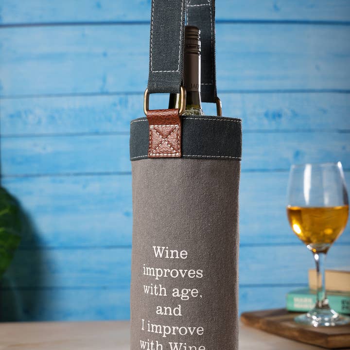 Mona B. - Wholesale Wine Tote - IMPROVE Up-Cycled Canvas Wine Bag, M-6555
