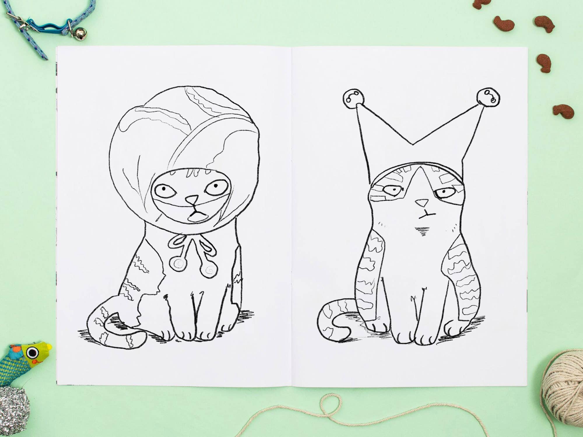 Jo Clark Design - Wholesale Coloring & Activity Book - Adult - Cats In Christmas Hats Colouring Book1
