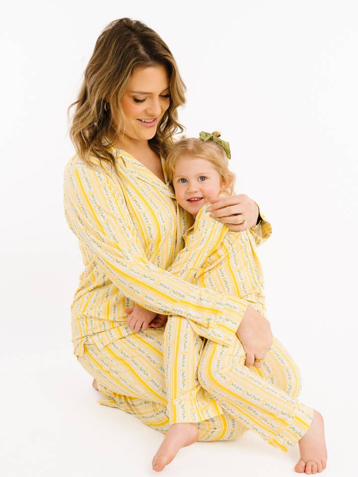 Sunny Meadow Stripe Women's Bamboo Set for wholesale by Little One Shop