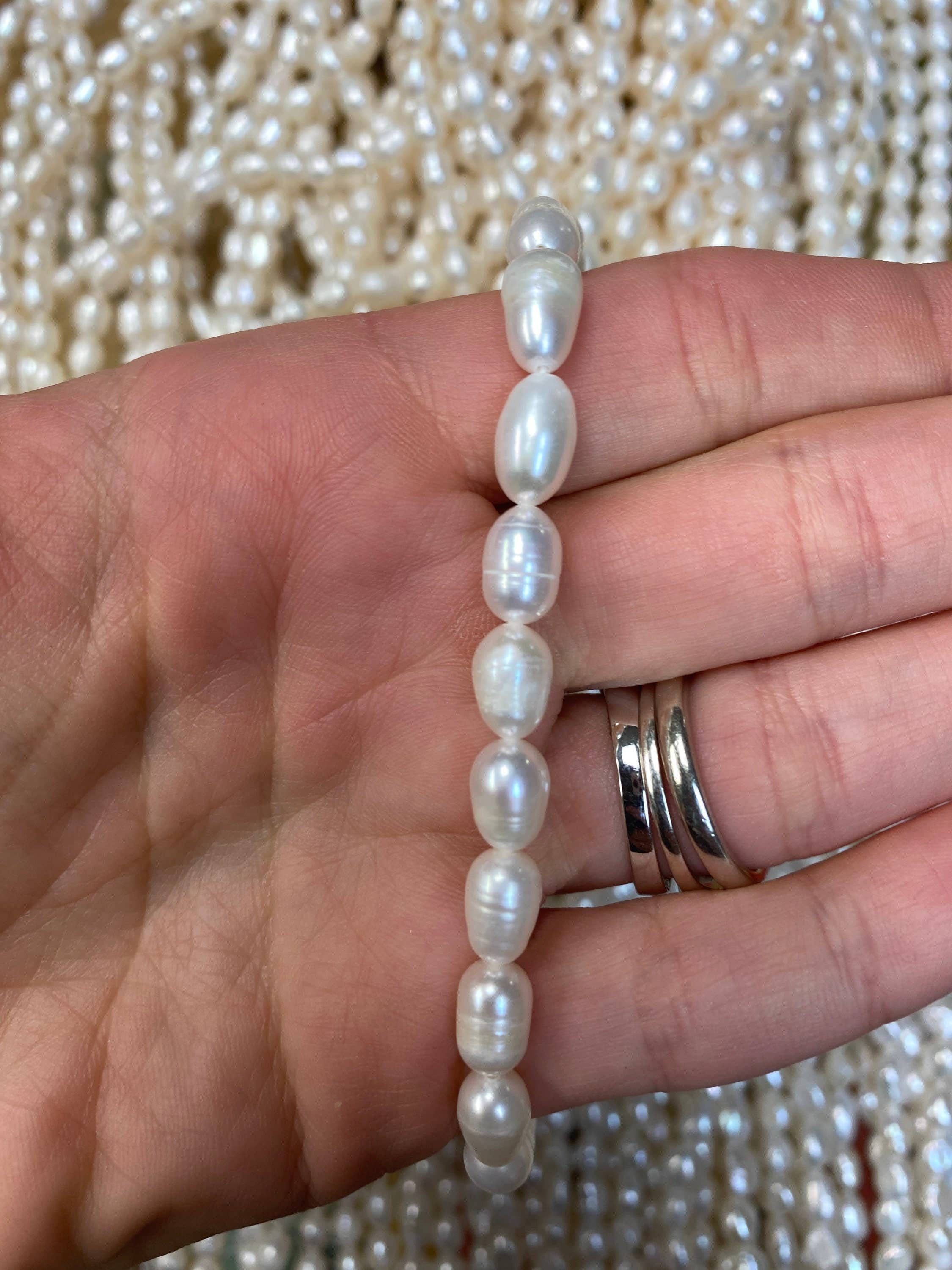 The Bead Bazaar - Wholesale Beads - Dainty 6X8mm Rice Freshwater Pearls For Necklace, Wholesale4