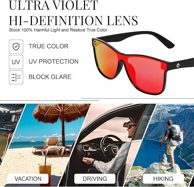 Funky Junque - Wholesale Sunglasses - Unisex - Mirrored Sunglasses - Red3