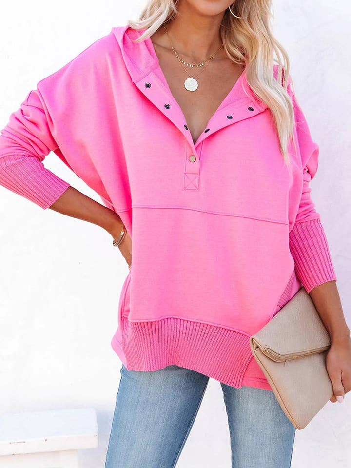 safistyle - Wholesale Knit top – Women's - Hooded Buttoned Knit Top2