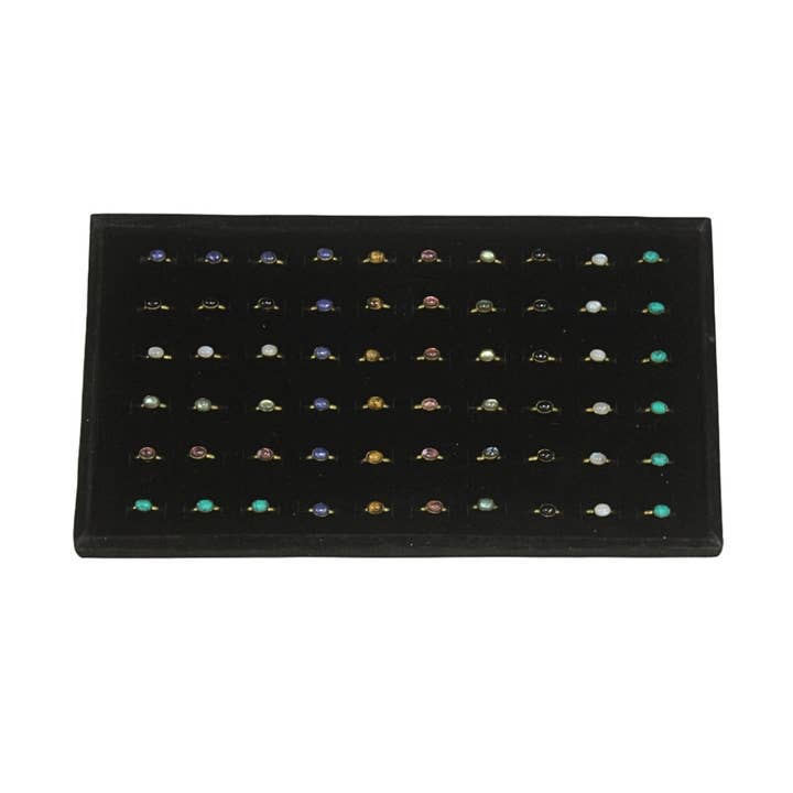 Earths Elements Wholesale - Wholesale Jewelry Set - Ring Set - Oval Genuine Stone, 60 pcs