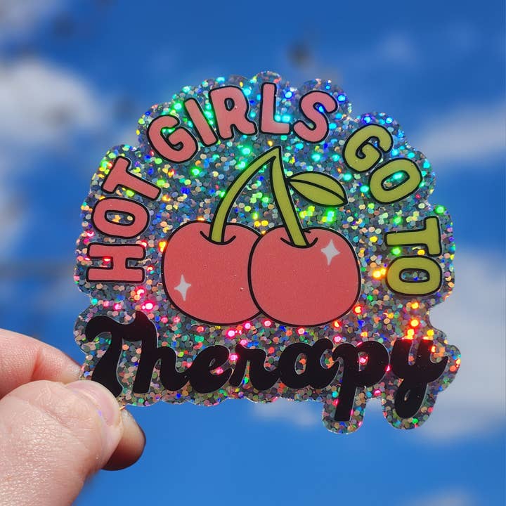 Hot girls go to therapy sticker hydroflask journal planner for wholesale by Luxe Trauma
