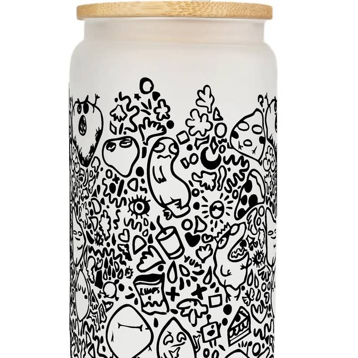Lil Weird Guys Glass Can for wholesale by Ashley Frye Studio