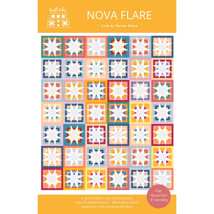 QuiltCakes - Wholesale Craft Sewing Kit - Nova Flare Quilt Pattern Printed