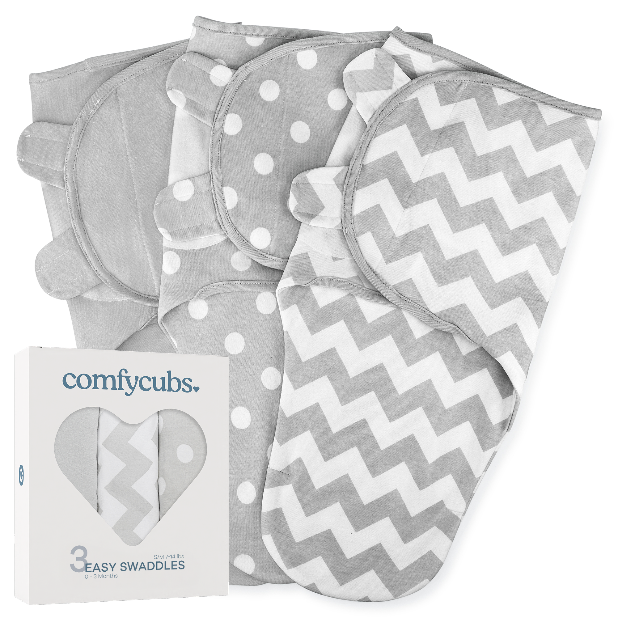 Comfy Cubs - Wholesale Swaddle - Baby - Easy Swaddle Blanket, 3 Pack - 100% Cotton by Comfy Cubs1