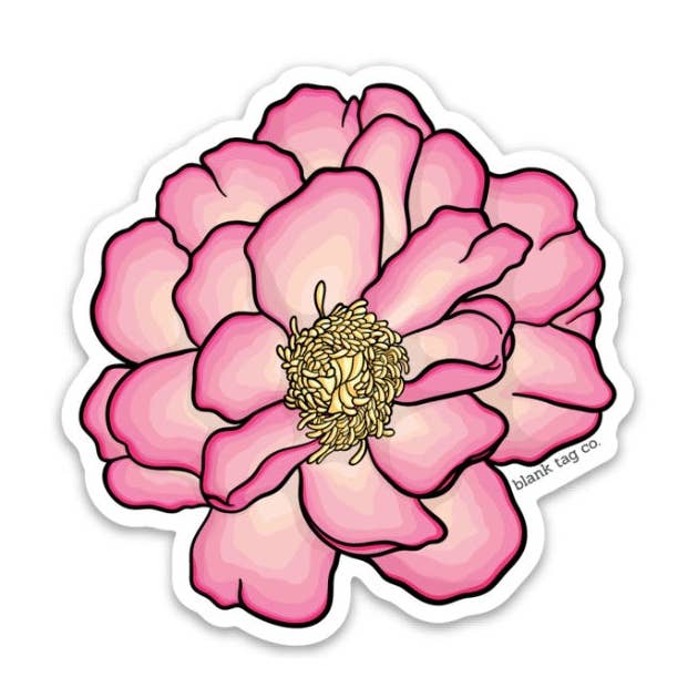 Blank Tag Co.® Waterproof Sticker - Peony for wholesale by Blank Tag Co. - Waterproof Stickers