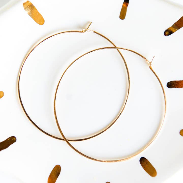 Dainty Hammered Hoop Earrings | Sterling Silver or Gold Fill for wholesale by Blossom and Shine
