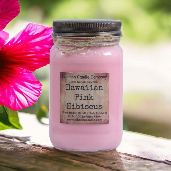 Lebanon Candle Company - Wholesale Jar/Filled Candle - Hawaiian Pink Hibiscus Candle